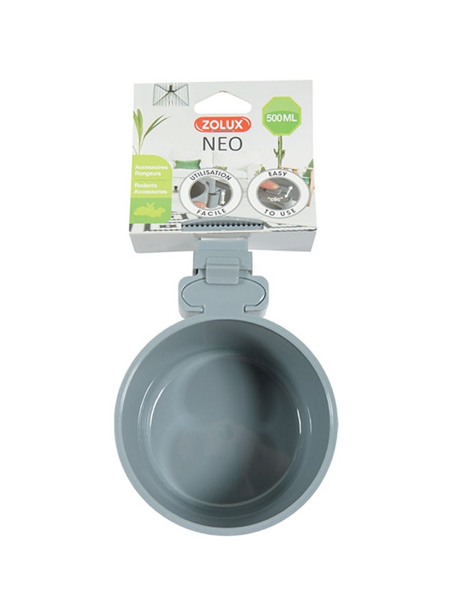 Neo Rodent Cage Plastic Feeder Grey 500ml