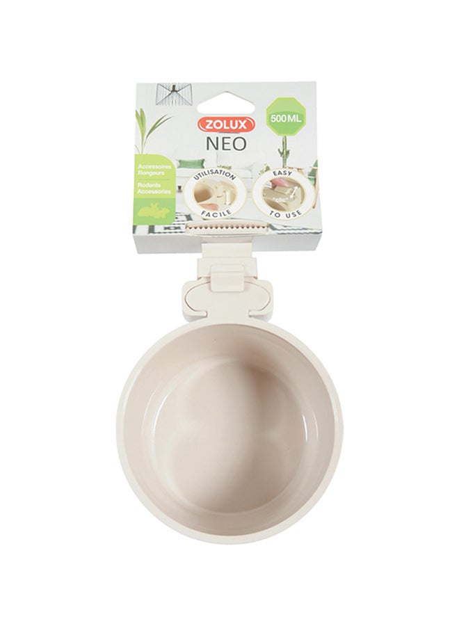 Neo Rodent Cage Plastic Feeder White 500ml