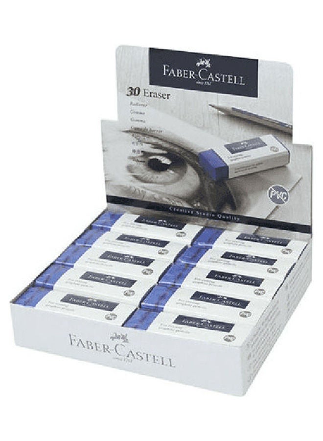 FABER-CASTELL 30-Piece Extra Clean Eraser Box Multicolour - Image 1