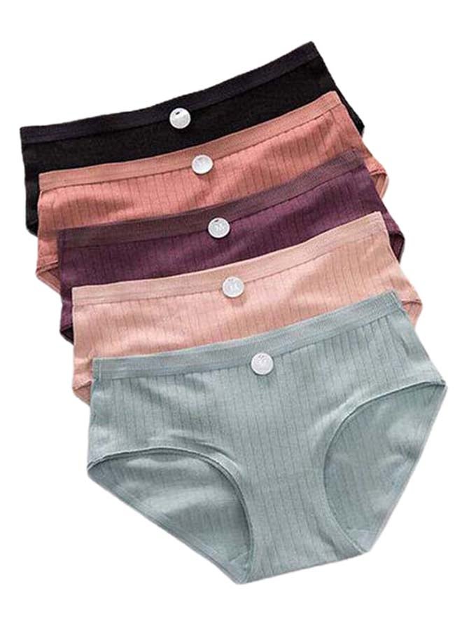Pack Of 5 Stripes Pattern Briefs Multicolour - Image 1