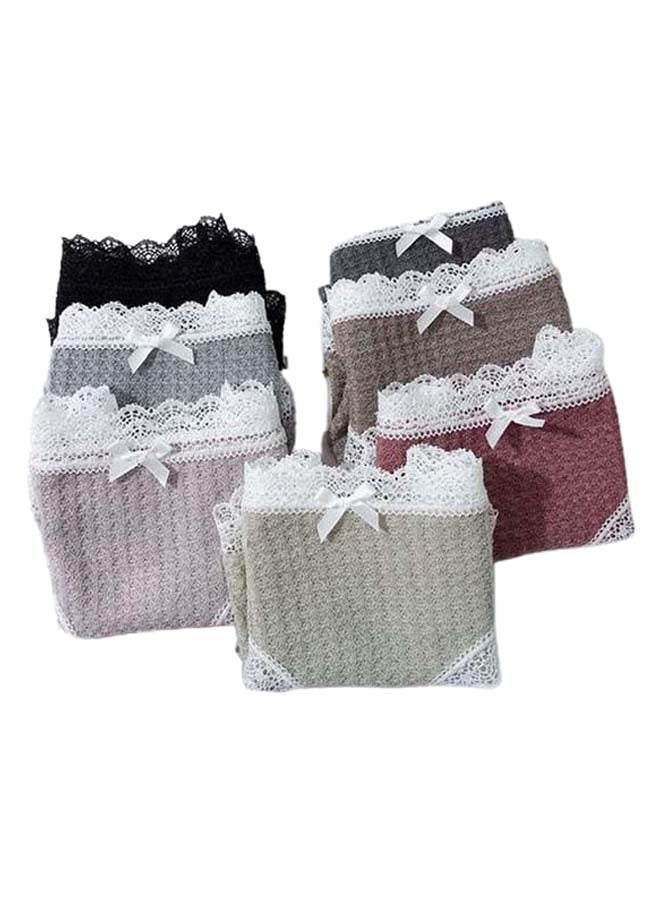 Pack Of 7 Lace Design Pattern Briefs Multicolour - Image 2