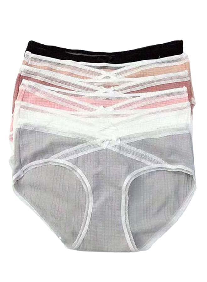 Pack Of 6 Solid Pattern Briefs Multicolour - Image 1