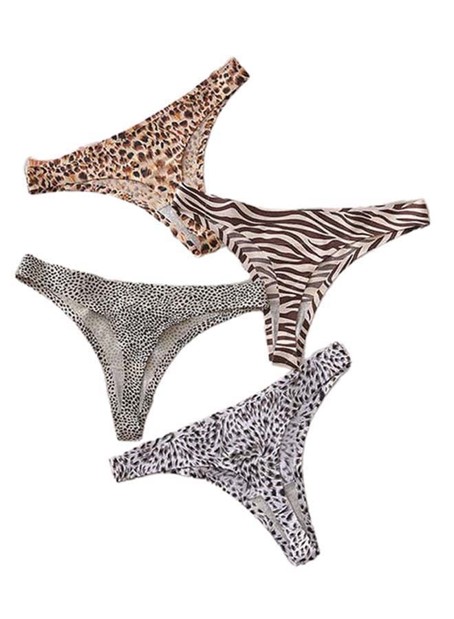 Pack Of 4 Animal Printed Design Briefs Multicolour - Image 1