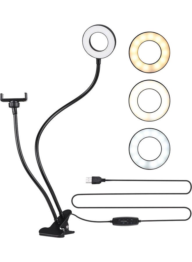 Selfie Ring Light with Cell Phone Holder Stand White  - Image 1