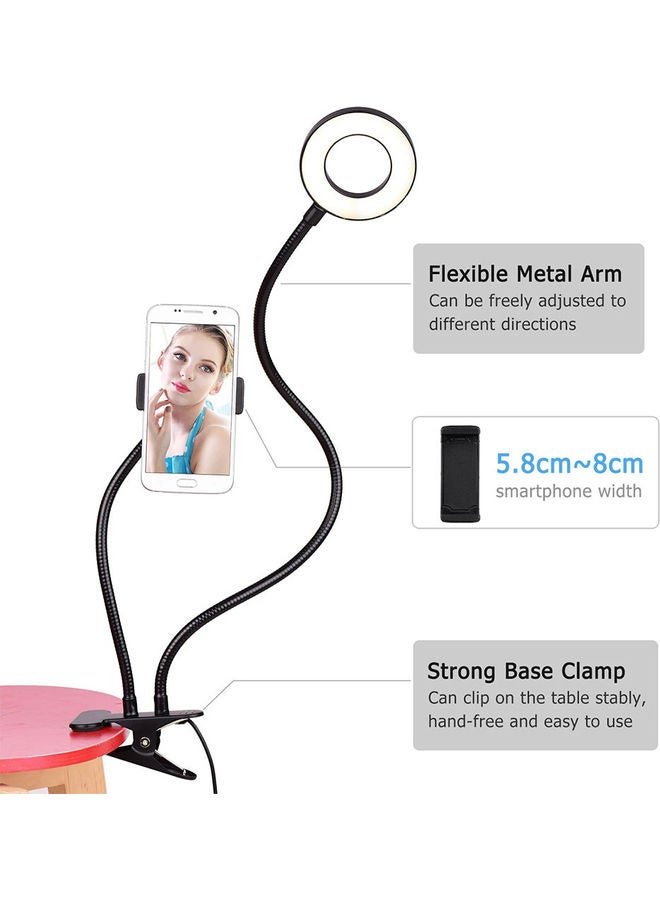 Selfie Ring Light with Cell Phone Holder Stand White  - Image 4