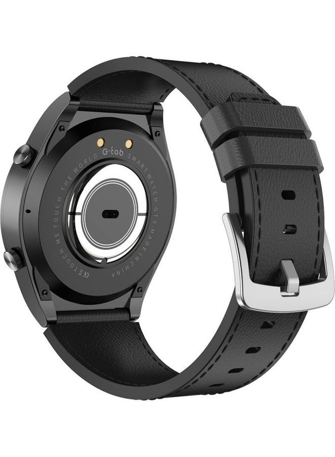 جي تاب ساعة GT3 ذكية بسوار من الجلد أسود - Image 2