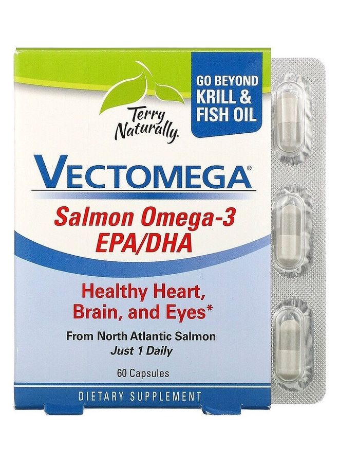 Terry Naturally Vectomega, Salmon Omega-3 EPA/DHA - 60 Capsules - Image 1