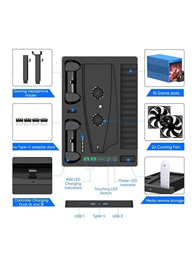 Generic Vertical Stand With Cooling Fan For PS5 Console - wireless  - Image 2