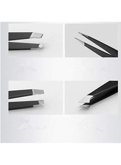 Tips & Toes 4-Piece Professional Stainless Steel Tweezer Set Black  - Image 3