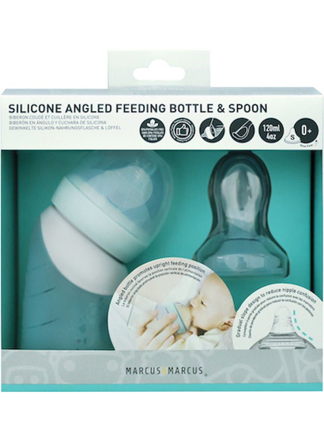 Marcus & Marcus Silicone Feeding Bottle And Dispensing Spoon Set - Image 1
