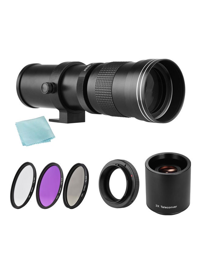 Generic Telephoto Zoom Lens With T2-EOS Adapter Ring Black  - Image 1