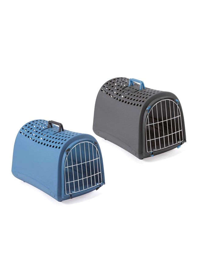 آي ماك حامل لينوس للقطط والكلاب مقاس 50 × 32 × 34.5 سم أسود/أزرق