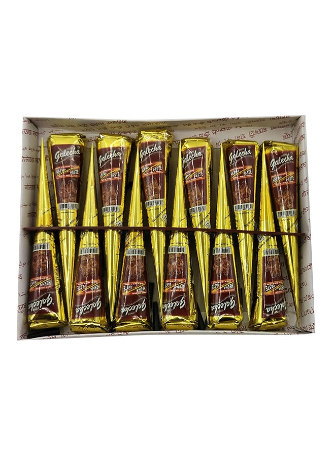 Golecha 12-Piece Henna Small Cone Maroon - Image 1