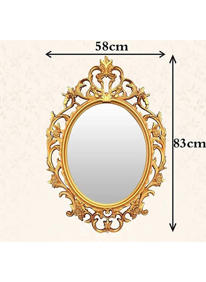 LINGWEI Oval Shape Decorative Wall Hanging Mirror Gold 58x83x3cm - Image 3