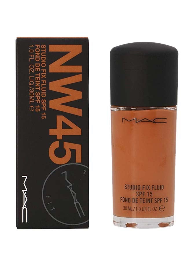 ماك كريم أساس أستوديو فكس السائل بعامل وقاية من الشمس 15 NW45 - Image 4