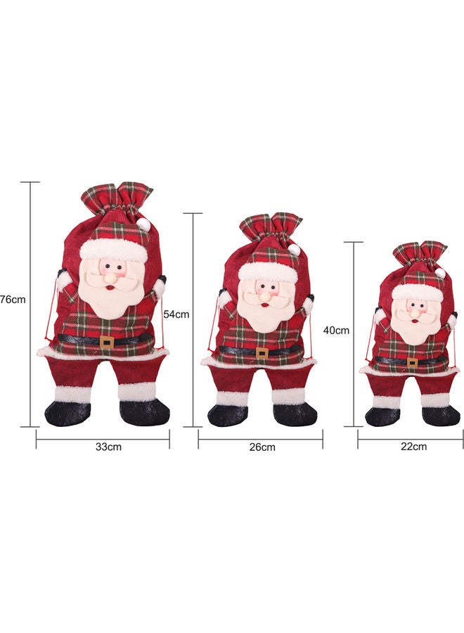 Decorative Santa Clause Candy Bag With Drawstring Multicolour - Image 3