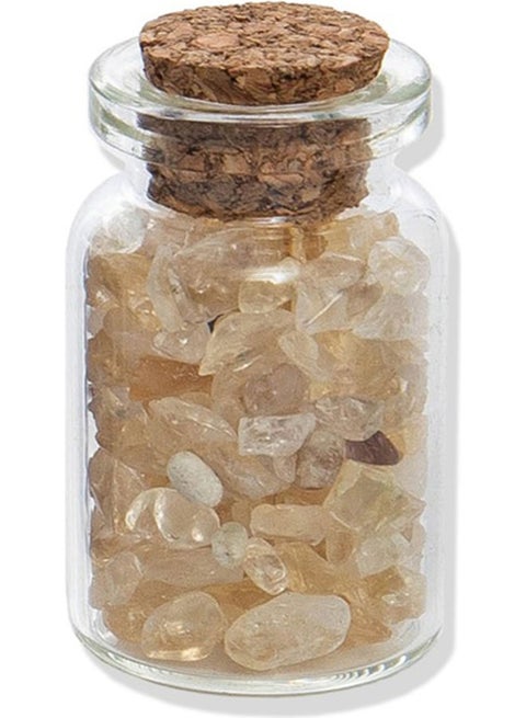 Wishing Bottle Crystal Stones Decoration Beige