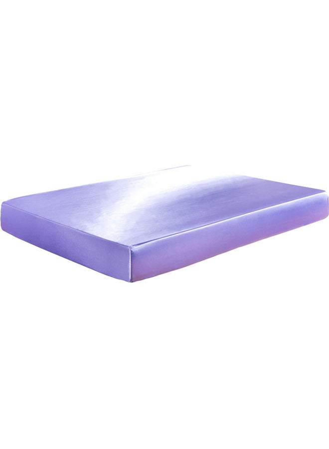 Generic Soft Silk Fitted Elastic Bed Cover purple  - Image 1