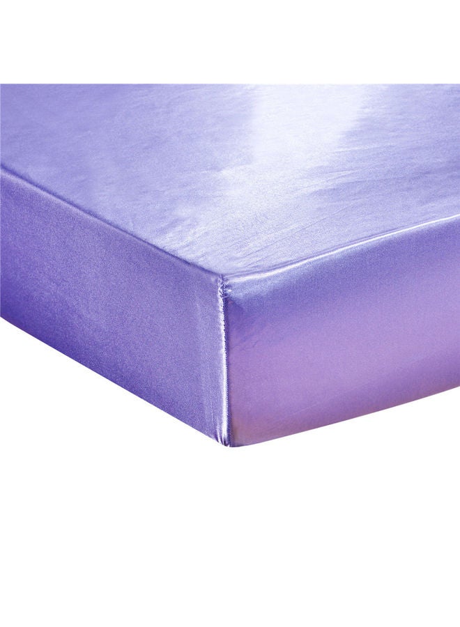 Generic Soft Silk Fitted Elastic Bed Cover purple  - Image 2