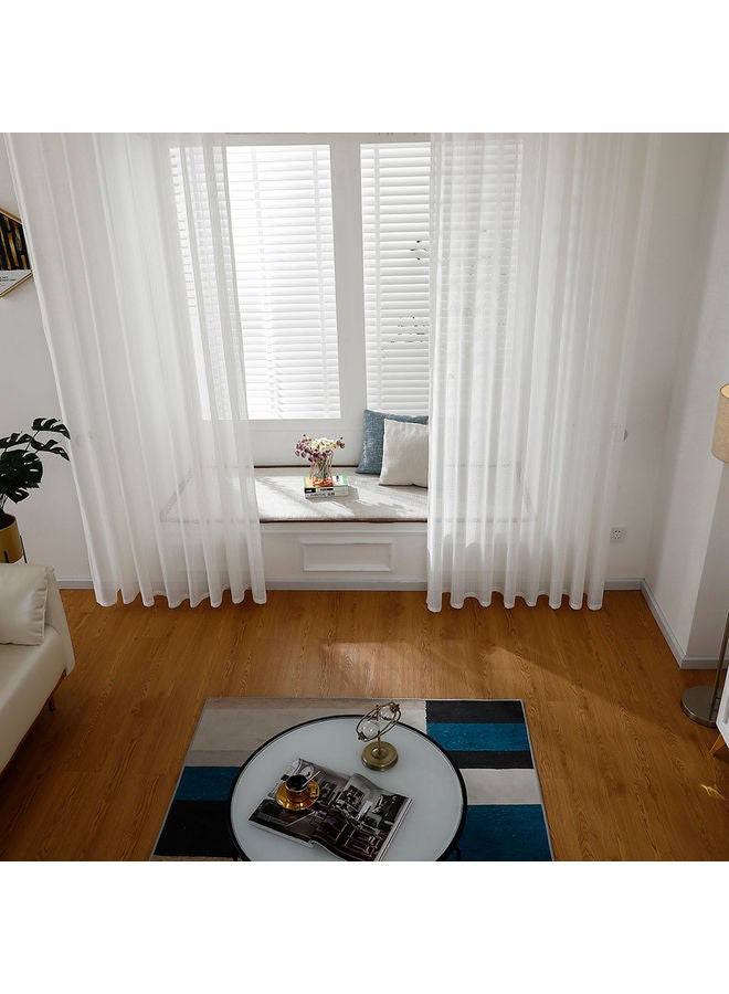Sheer Voile Window Curtain With Ring Top White  - Image 5