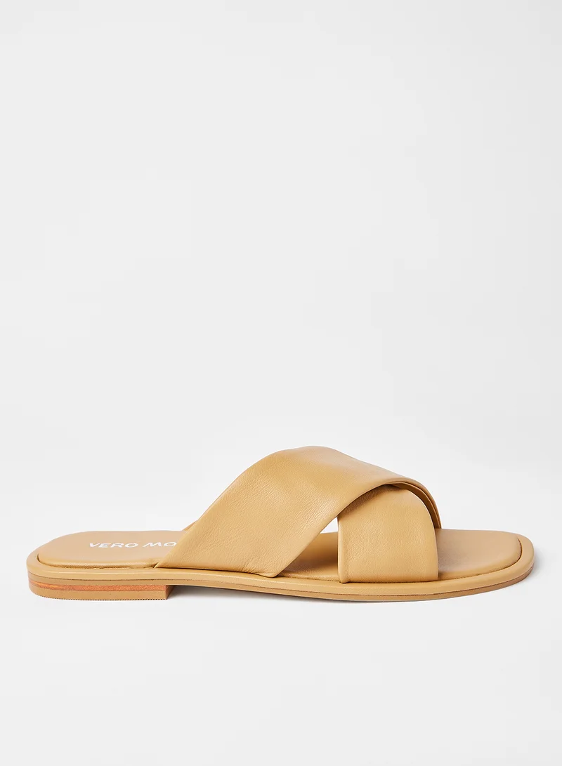 VERO MODA Criss-Cross Leather Strap Sandals