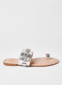 Sivvi x D'Atelier Studded Metallic Sandals Silver  - Image 1