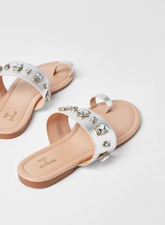 Sivvi x D'Atelier Studded Metallic Sandals Silver  - Image 3