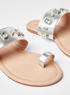 Sivvi x D'Atelier Studded Metallic Sandals Silver  - Image 4