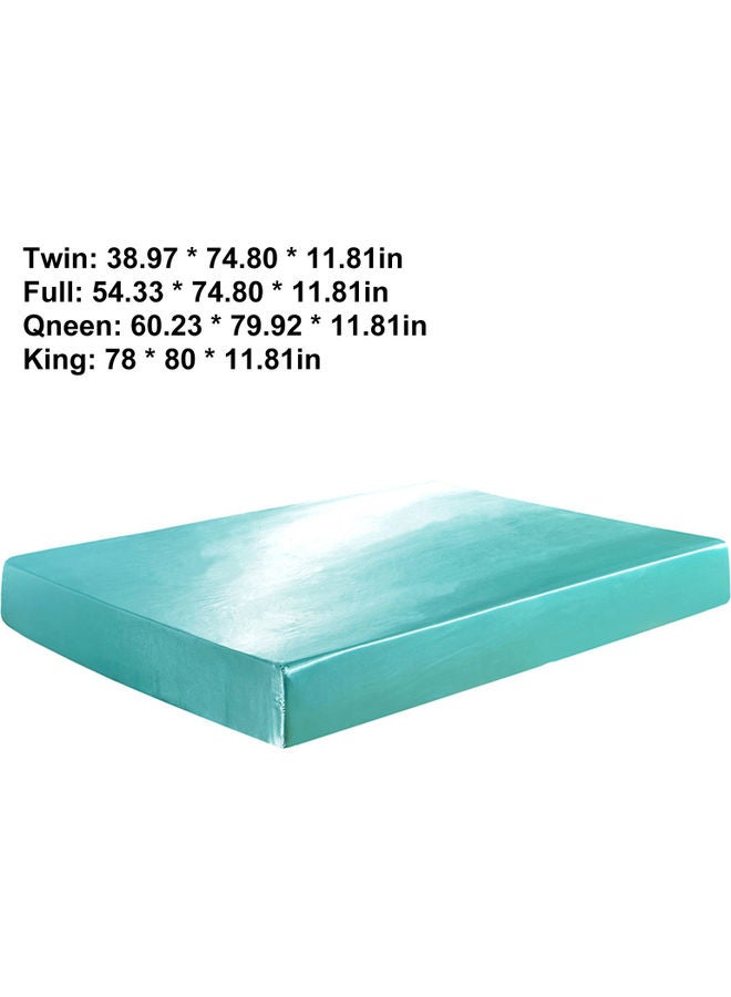 Generic Soft Silk Fitted Elastic Bed Cover Green  - Image 5