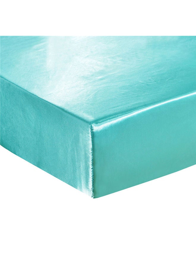 Generic Soft Silk Fitted Elastic Bed Cover Green  - Image 3