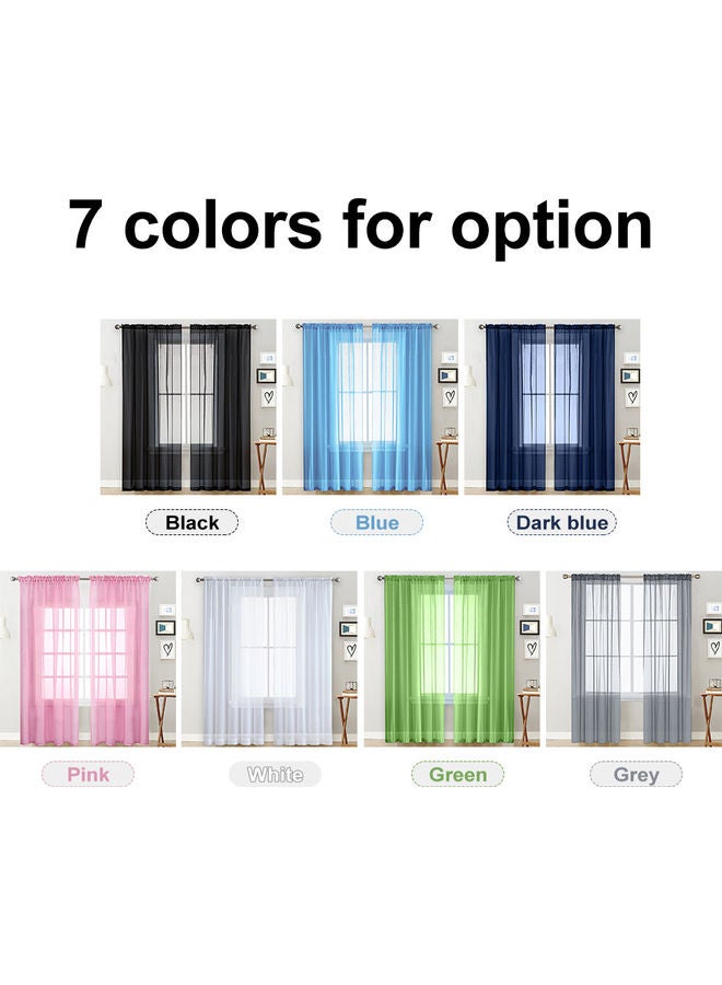 2-Panel Sheer Curtains Dark Blue - Image 4