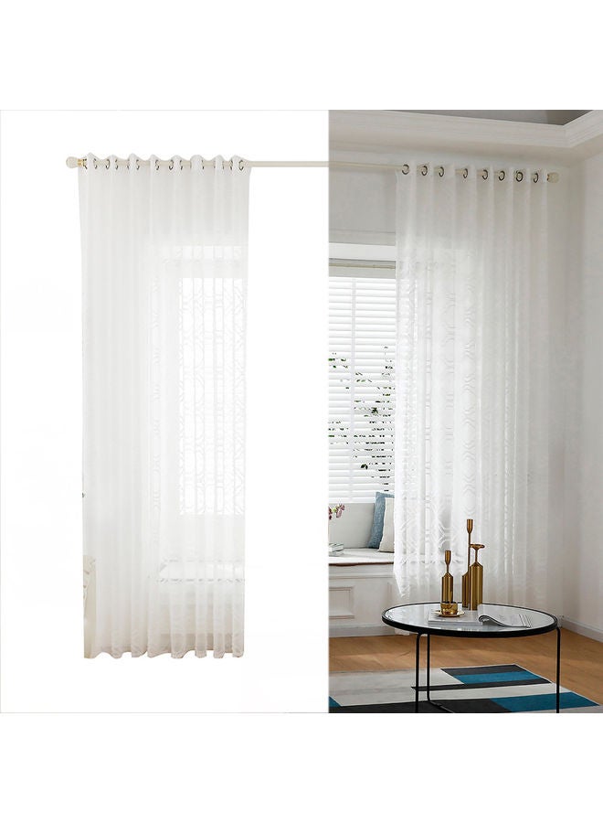 Voile Window Curtain With Ring White  - Image 1