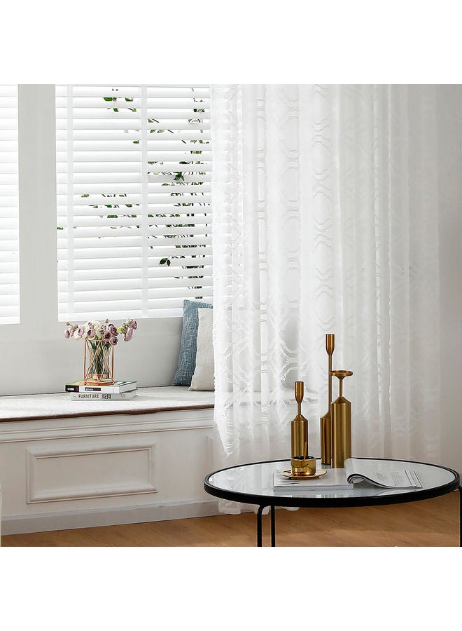 Voile Window Curtain With Ring White  - Image 4