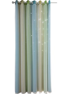Star Blackout Curtains For Kids Bedroom Green