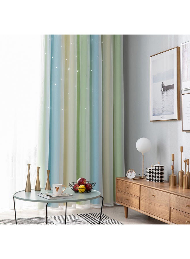 Generic - Star Blackout Curtains For Kids Bedroom Green - Image 1