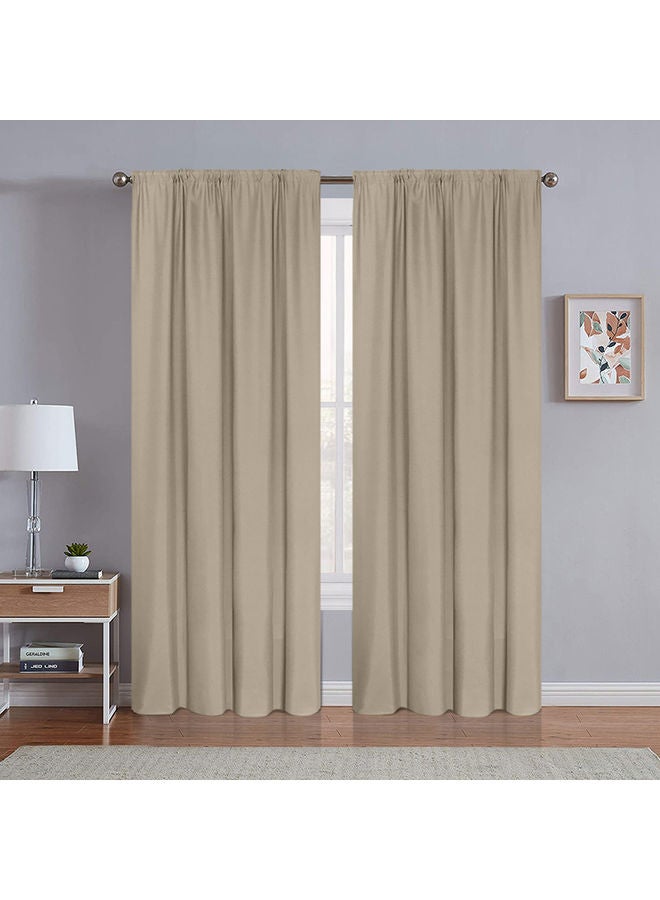 2-Panel Semi Blackout Curtains Beige  - Image 1
