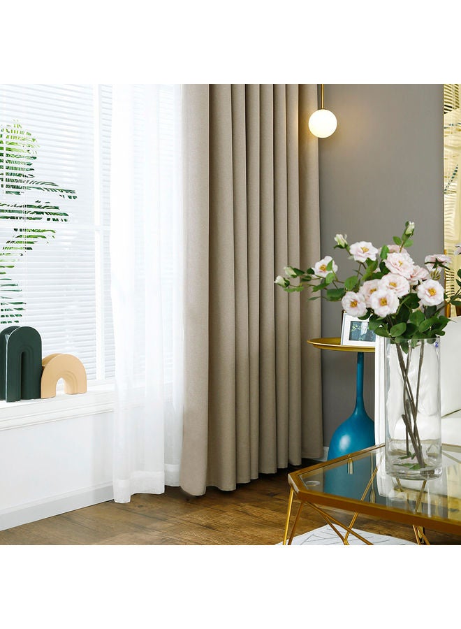 2-Panel Semi Blackout Curtains Beige  - Image 4