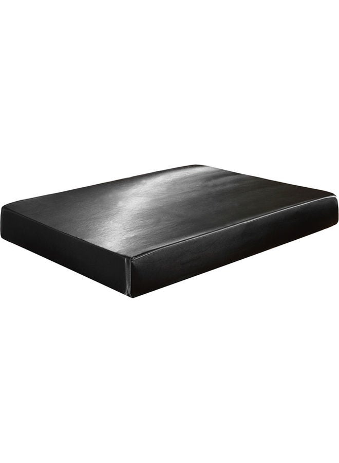 Generic Soft Silk Fitted Elastic Bed Cover Black  - Image 1