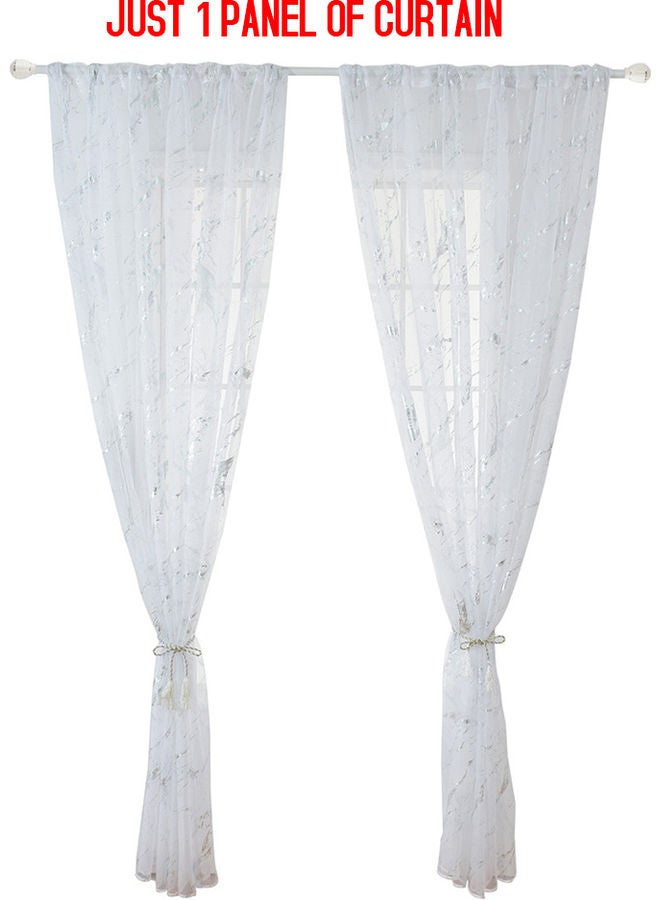 ستارة إيميلي من قماش الفوال الشفاف ذات جيب قضيب من قطعتين فضي - Image 2