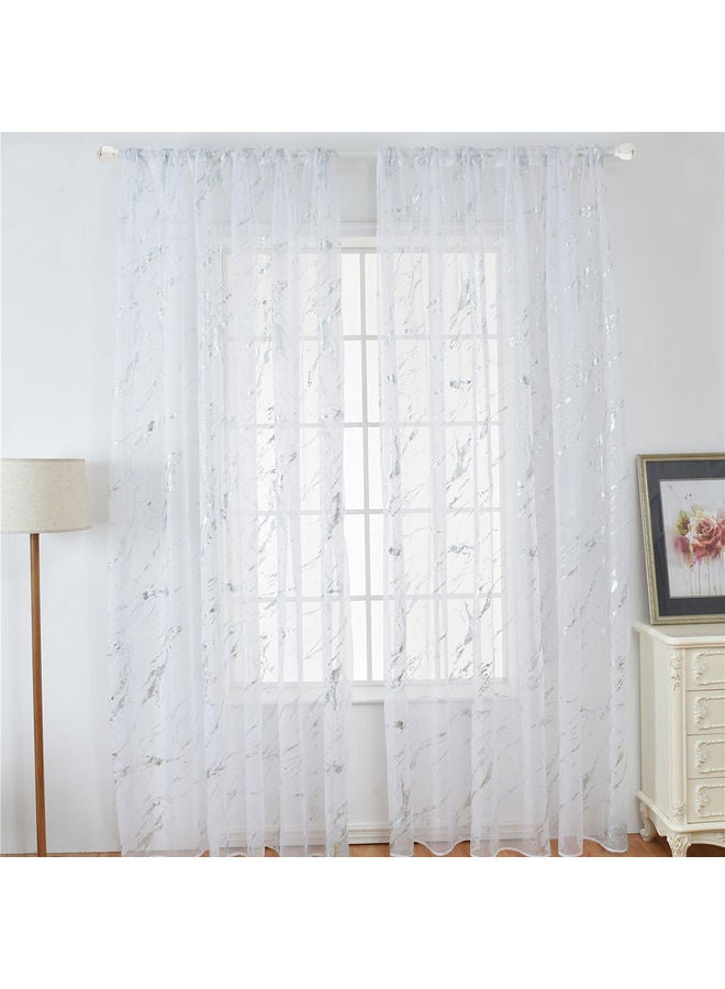 ستارة إيميلي من قماش الفوال الشفاف ذات جيب قضيب من قطعتين فضي - Image 4