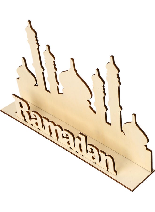حامل لافتات شهر رمضان من الخشب ذهبي - Image 1