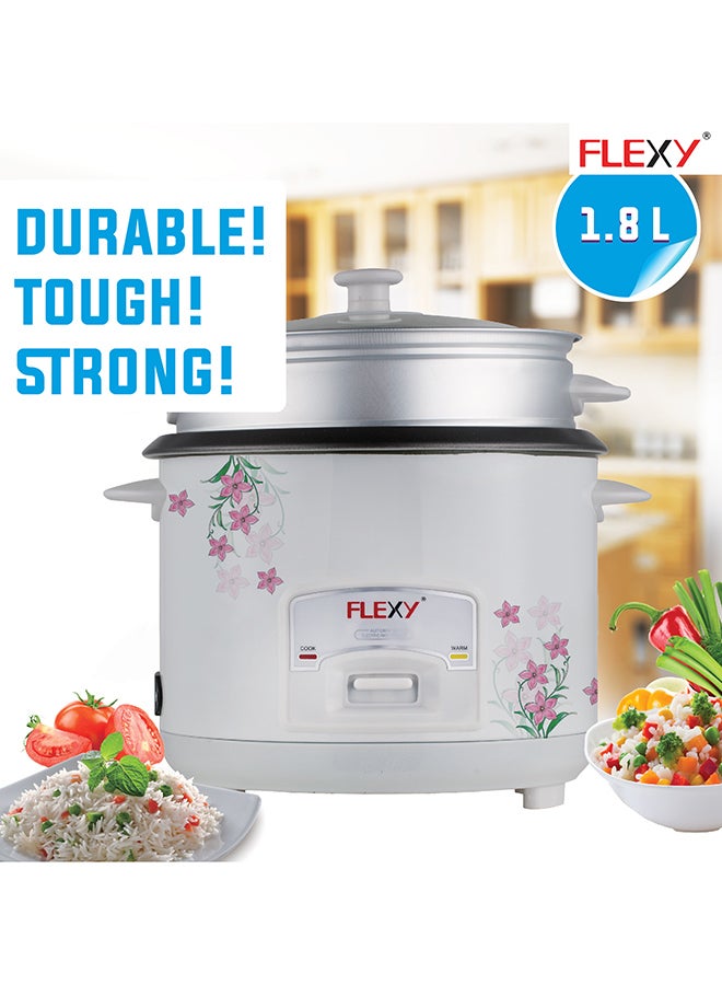 Flexy Electric Rice Cooker 1.8 L 700.0 W FH1800RID White/Silver/Pink - Image 3