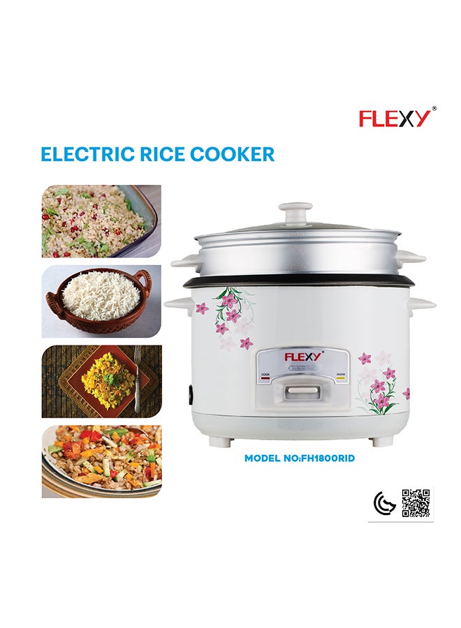 Flexy Electric Rice Cooker 1.8 L 700.0 W FH1800RID White/Silver/Pink - Image 4