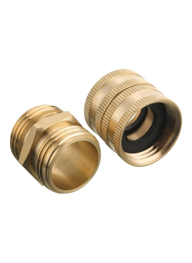 Generic 10-Piece Garden Hose Adapter with Washers Dual Swivel Repair Kit Gold 3.60x1.25x3.60cm  - Image 2