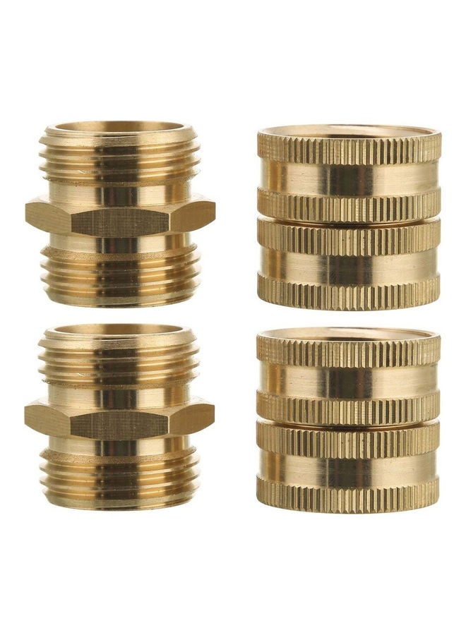 Generic 10-Piece Garden Hose Adapter with Washers Dual Swivel Repair Kit Gold 3.60x1.25x3.60cm  - Image 5