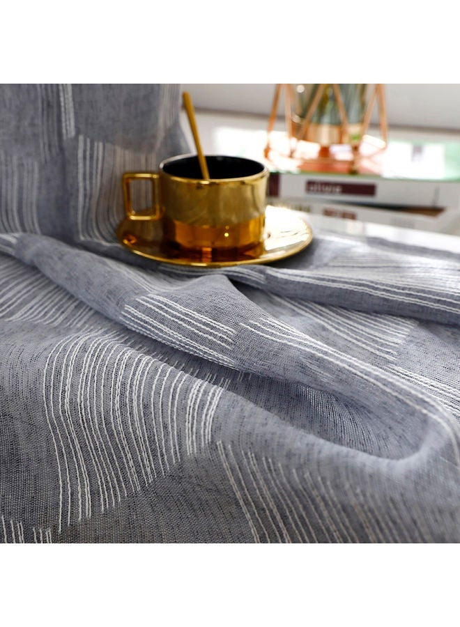 Sheer Voile Window Curtain With Ring Rod Grey  - Image 4