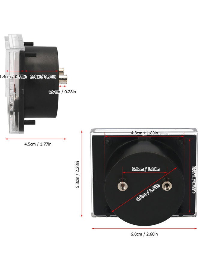 Analog Current Panel Meter Ammeter Black/White - Image 3