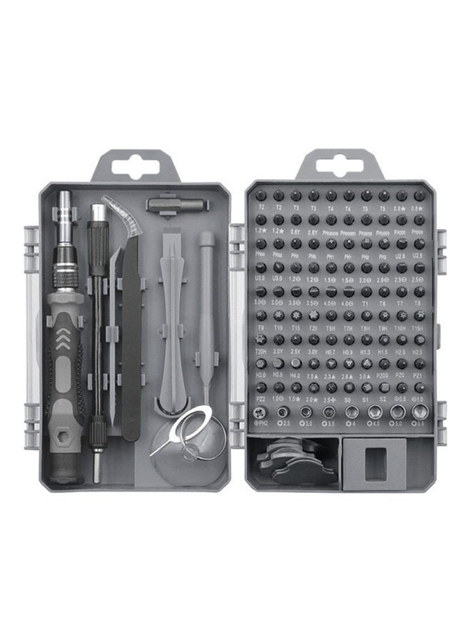 Generic Screwdriver And 115-Piece Bit Set Grey  - Image 1
