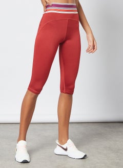 zivame Activewear Capri Tights Brick Red  - Image 1