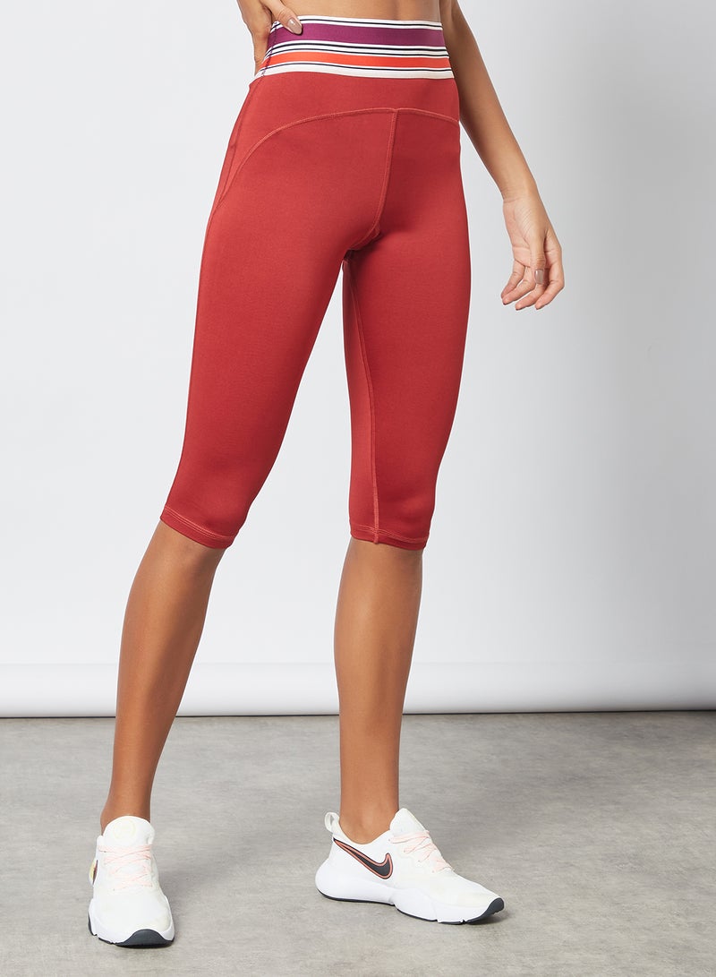 zivame Activewear Capri Tights Brick Red  - Image 1